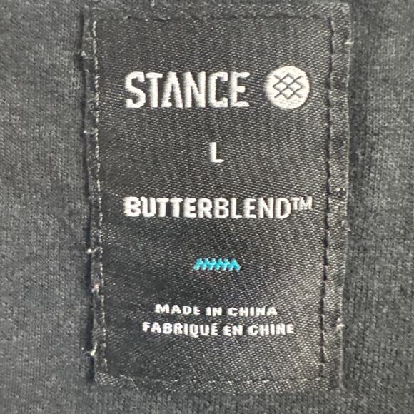 Stance Shelter Crew Neck Sweatshirt Butterblend Boxy Cut Black Size L Casual - Picture 7 of 9